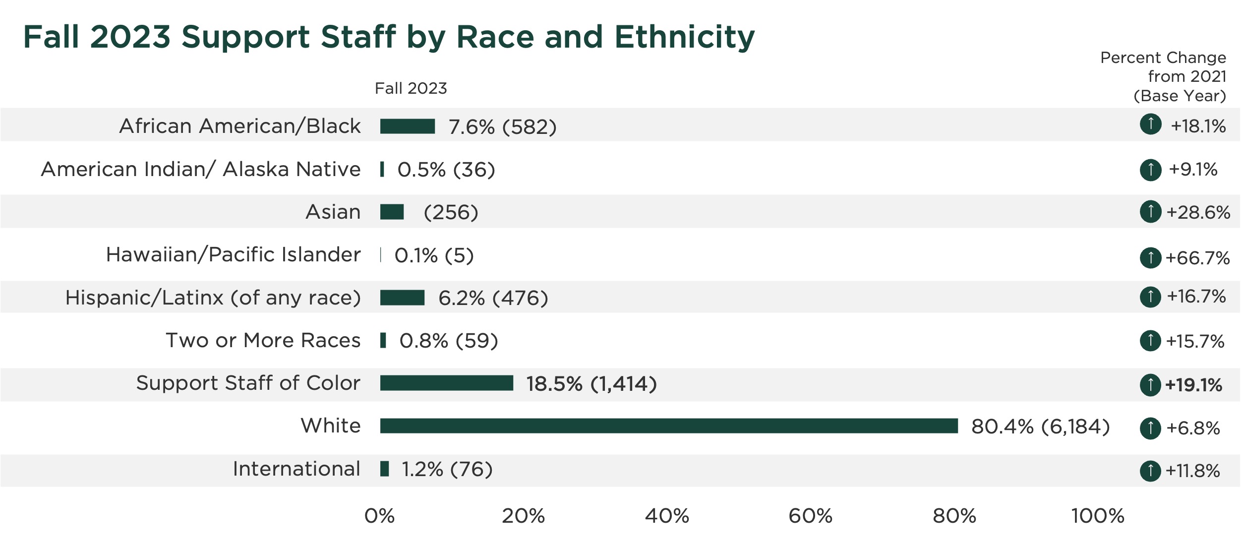 graph for number of support staff by race and ethnicity